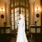 Off-white Satin Embroidered Bridal Dress