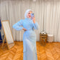 Baby-blue Chiffon Satin Soiree Dress