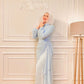 Baby-blue Chiffon Satin Soiree Dress