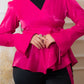 Pink Wrap Satin Blouse