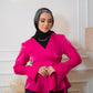 Pink Wrap Satin Blouse