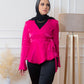 Pink Wrap Satin Blouse