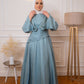 Shiny Baby-blue Soiree Dress