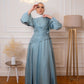 Shiny Baby-blue Soiree Dress