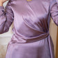 Purple Side-knotted Satin Blouse