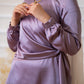 Purple Side-knotted Satin Blouse