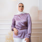 Purple Side-knotted Satin Blouse