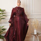 Maroon Metallic Organza Soiree Dress