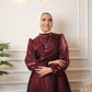 Maroon Metallic Organza Soiree Dress