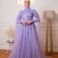 Lilac Embroidered Soiree Dress