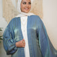 Blue Organza Satin Kaftan