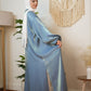 Blue Organza Satin Kaftan