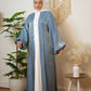 Blue Organza Satin Kaftan