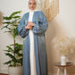 Blue Organza Satin Kaftan