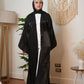 Black Organza Satin Kaftan