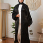 Black Organza Satin Kaftan