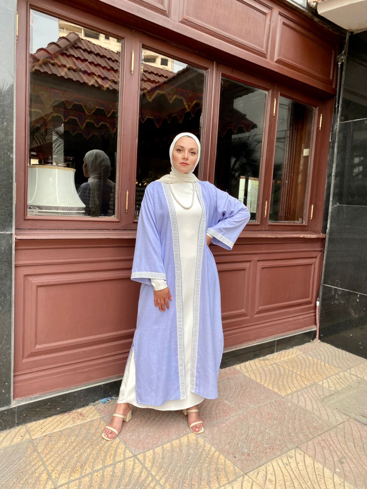 Blue Arabian Style Ramadan Kaftan