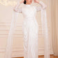 Off-white Fitted Embroidered Bridal Dress