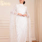 Off-white Fitted Embroidered Bridal Dress