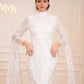 Off-white Fitted Embroidered Bridal Dress