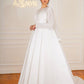 Off-white Simple Bridal Dress with Embroidered Top