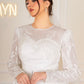 Off-white Simple Bridal Dress with Embroidered Top