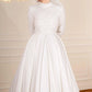 Off-white Simple Bridal Dress with Embroidered Top