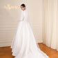 Off-white Simple Bridal Dress with Embroidered Top