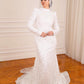 Off-white Mermaid Embroidered Bridal Dress