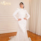 Off-white Mermaid Embroidered Bridal Dress