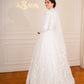 Off-white Flowery Embroidered Bridal Dress