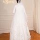 Off-white Flowery Embroidered Bridal Dress