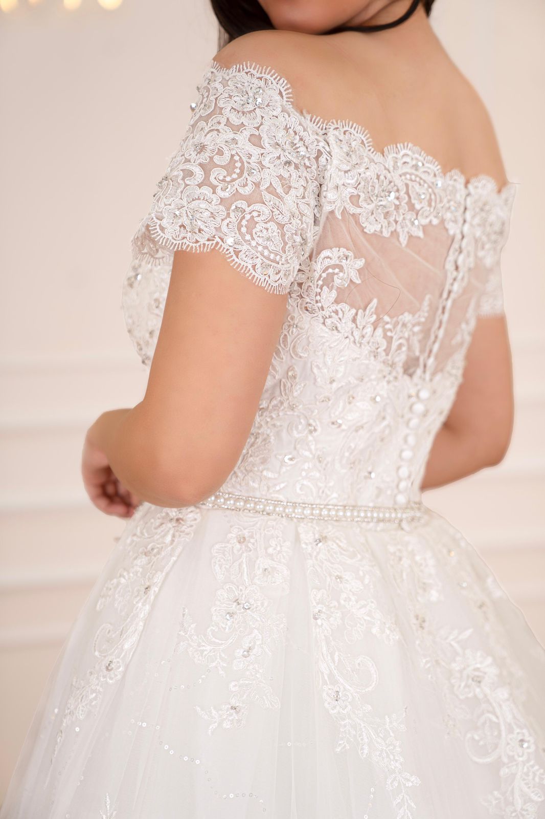 Off-shoulder Lace Bridal Dress