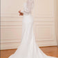 Off-white Embroidered Mermaid Simple Bridal Dress