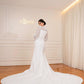 Off-white Embroidered Mermaid Simple Bridal Dress