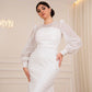 Off-white Embroidered Mermaid Simple Bridal Dress