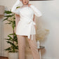 Beige Straight-leg Classic Pants