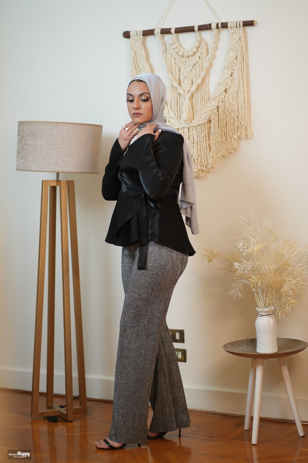 Grey Glittery Soiree Pants