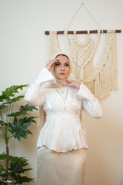 Off-white Wrap Satin Blouse