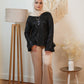 Black Embroidered Soiree Blouse