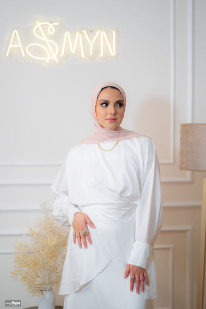 Off-white Wrap Simple Soiree Dress