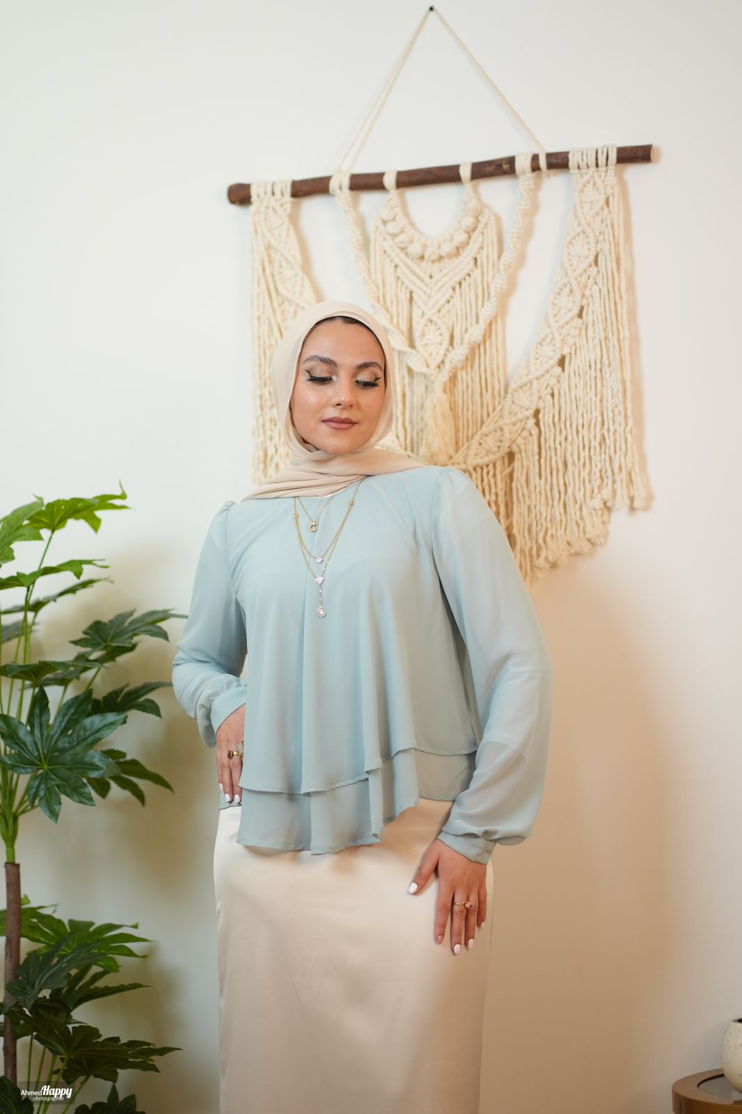 Mint Layered Chiffon Blouse