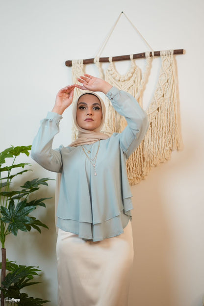 Mint Layered Chiffon Blouse