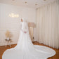 Off-white Princess Bridal Dress with Embroidered Sleeves