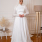 Off-white Princess Bridal Dress with Embroidered Sleeves