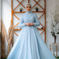 Baby-blue Chiffon Soiree Dress