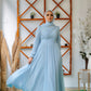 Baby-blue Chiffon Soiree Dress