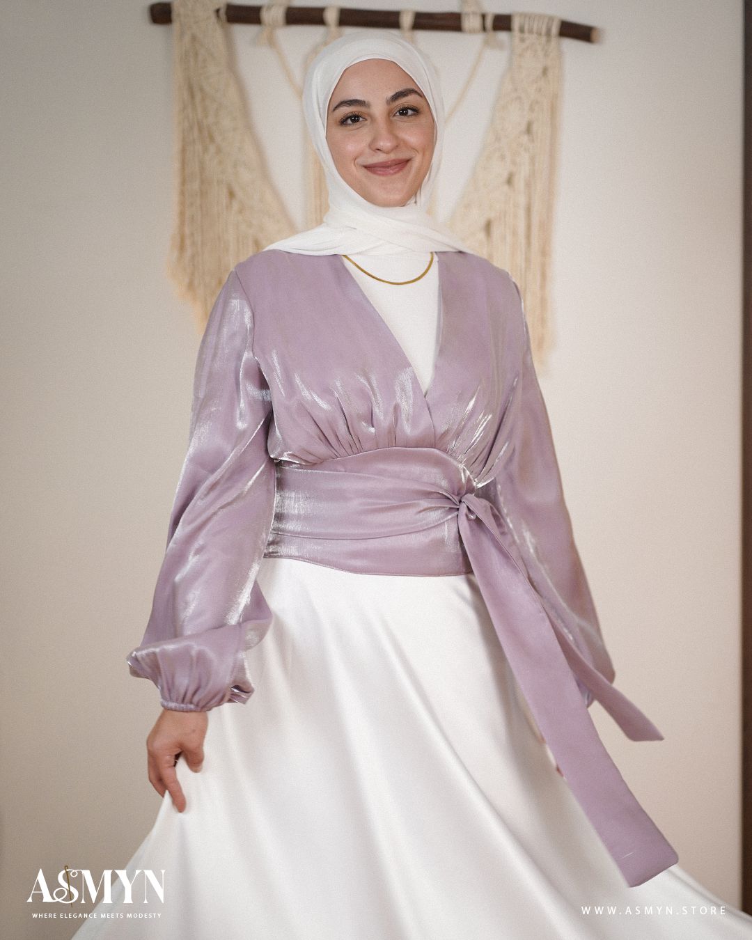 Lavendar Satin Soiree Blouse