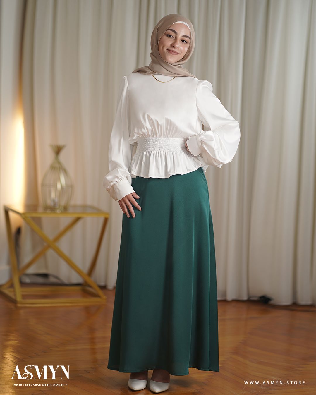 Petroleum Green Skirt