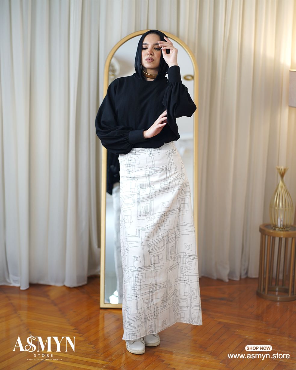 Patterned Linen Skirt